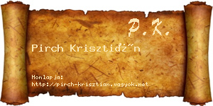 Pirch Krisztián névjegykártya